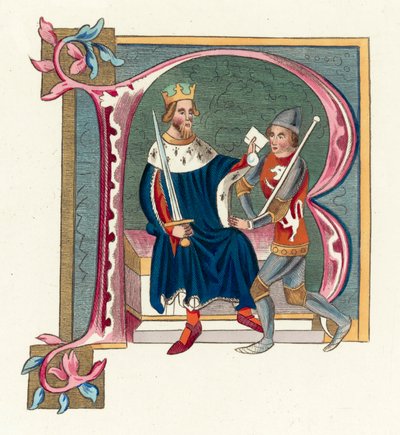 King Edward II (farget gravering) av English School