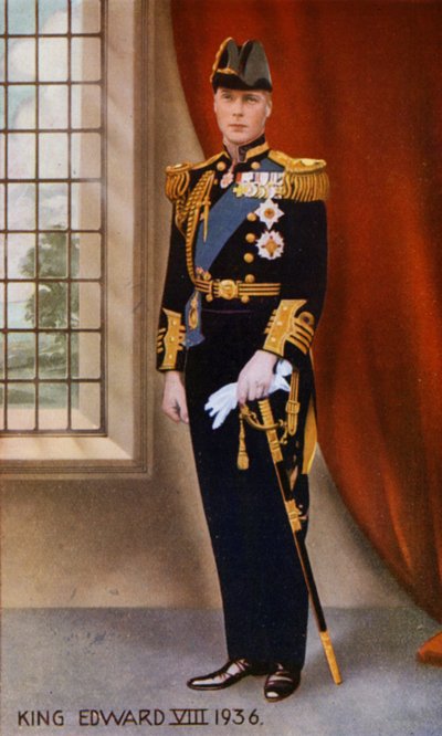 Kong Edward VIII (fargelitografi) av English School