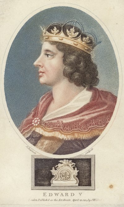 Kong Edward V av England (fargegravering) av English School