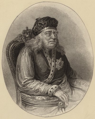 Kong George III som en gammel mann av English School