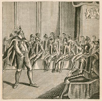Kong Henry III gikk inn i parlamentet og fant baronene kledd i rustning av English School