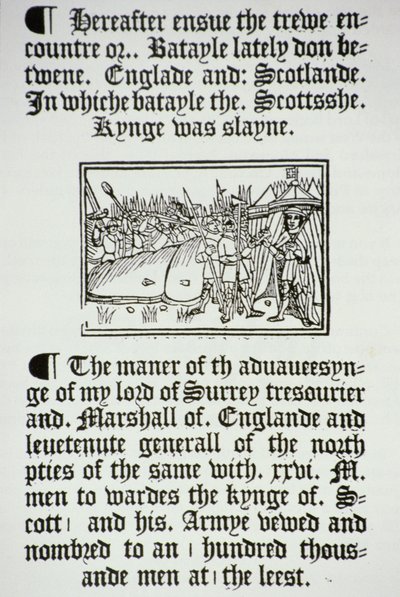 Kong Henrik VIII (1491-1547) og hans riddere etter den engelske seieren over skottene på Flodden Field, i 1513 av English School