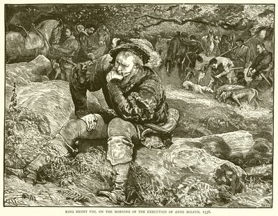 Kong Henry VIII om morgenen henrettelsen av Anne Boleyn, 1536 av English School