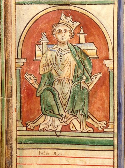 King John Sittende av English School