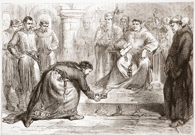 King John and the Popes Legate, illustrasjon fra The History of Protestantism av James Aitken Wylie (1808-1890), pub. 1878 av English School