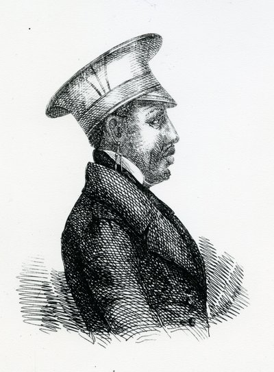 King Moshoeshoe I (c.1786-1870) (engraving) av English School
