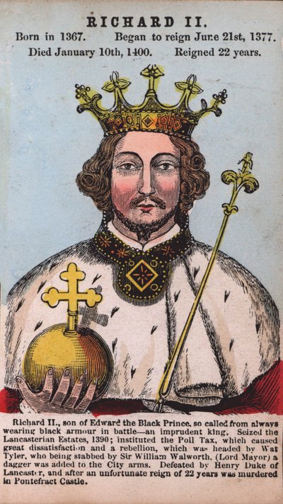 Kong Richard II (farget gravering) av English School
