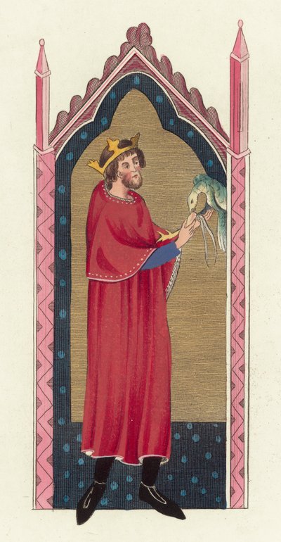 King Stephen (farget gravering) av English School