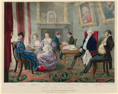 Kong William IV hjemme med familien sin av English School
