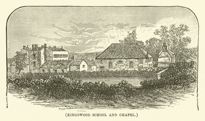 Kingswood Schule und Kapelle (Gravur) von English School