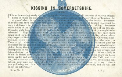 Kyssing i Somerset (litho) av English School