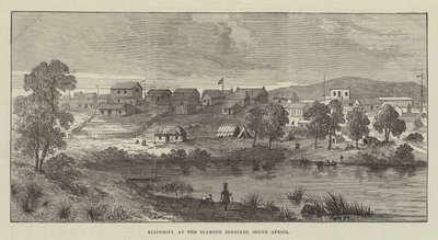 Klipdrift, ved Diamond Diggings, Sør-Afrika (gravering) av English School