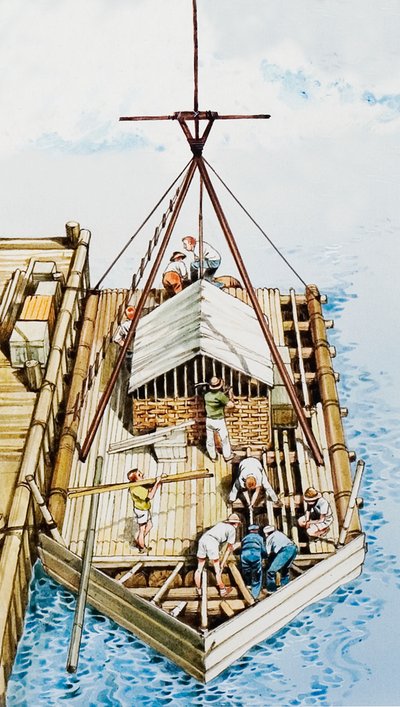 Kon-Tiki er konstruert av balsatre av English School