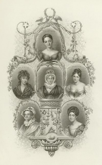 L E Landon, Mrs Opie, Hannah More, Lady Blessington, M R Mitford, Mrs Norton av English School