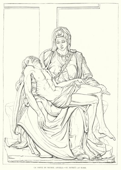 Michel Angelos Pieta, Peterskirken i Roma (gravering) av English School
