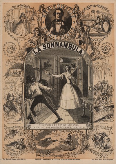 La Sonnambula, eines von Sam Cowells komischen Liedern von English School