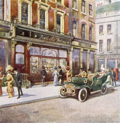 Lacloche Freres, 2 New Bond Street (farge litho) av English School