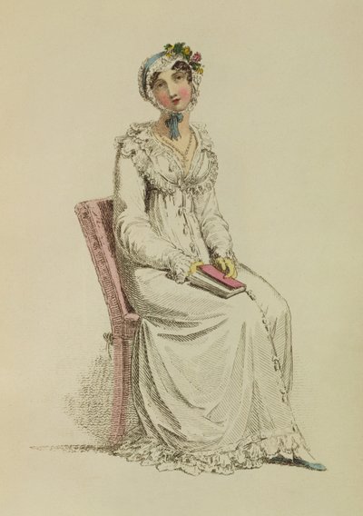 Dame morgenkjole, moteplate fra Ackermanns Repository of Arts, 1815 av English School