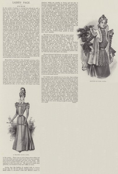 Dameside, kjole (litho) av English School
