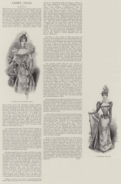 Damesider, kjole (litho) av English School