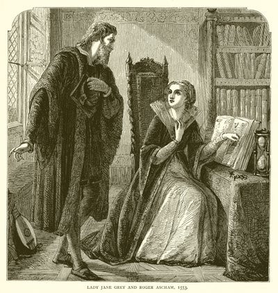 Lady Jane Gray og Roger Ascham, 1553 av English School