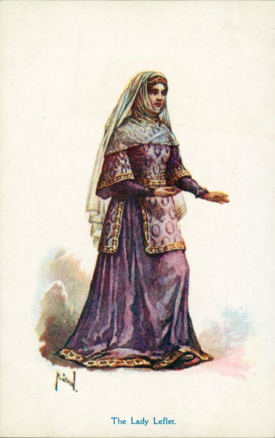 Lady Leflet (fargelitografi) av English School