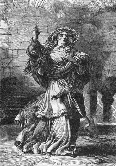 Lady Macbeth (Act II) (Macbeth) - Illustrasjon i "" Completes de William Shakespeare"" 1866 - Illustrasjonene og den generelle formen til denne utgaven er lånt fra Cassells illustrerte Shakespeare, utgitt i London av English School