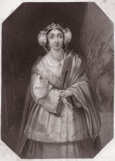 Lady Percy (Henry IV) (Kong Henry IV) i - "" Gallery of the women of Shakespeare, samling av førtifem seriøse portretter av de første kunstnerne i London, beriket med kritiske og litterære merknader""" ca. 1838 - fra " Galleri av kvinnene i Shakes av English School