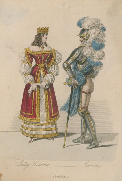 Lady Rowena og Ivanhoe av English School