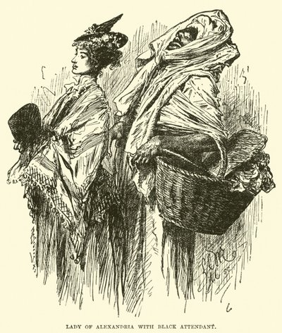 Lady of Alexandria med Black Attendant av English School