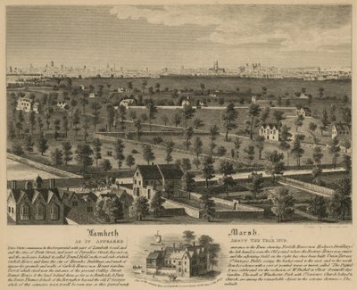 Lambeth Marsh slik den så ut rundt år 1670 av English School