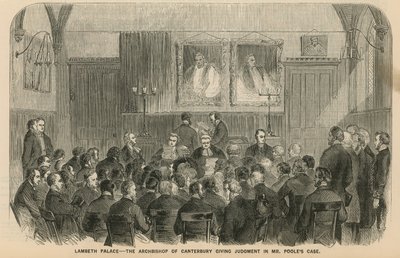 Lambeth Palace - Erkebiskopen av Canterbury avsetter dom i Mr Pooles-saken av English School