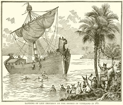 Landing av Leif Erickson på bredden i Vineland i 985 av English School