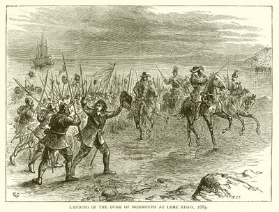Landing av hertugen av Monmouth st Lyme Regis, 1685 av English School