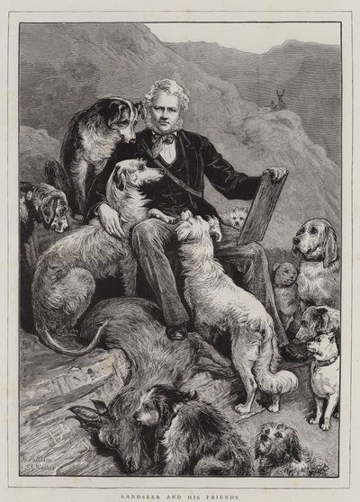 Landseer og hans venner (gravering) av English School