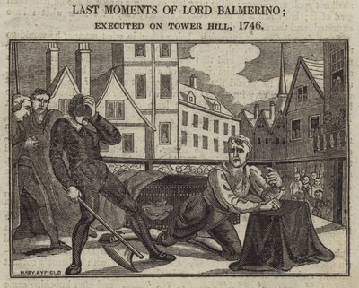 Lord Balmerinos siste øyeblikk; henrettet på Tower Hill av English School