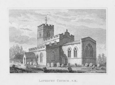 Lathbury kirke, sørøst (gravering) av English School