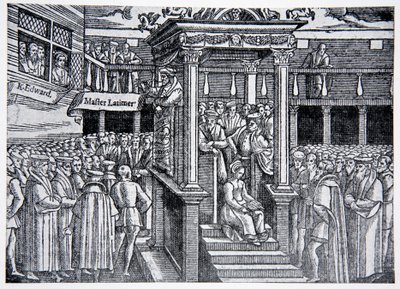 Latimer forkynte før Edward VI, illustrasjon fra The History of the Nation av English School