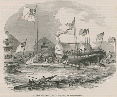 Lansering av Ariel-damperen ved Rotherhithe av English School