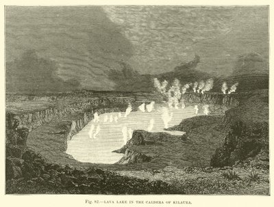 Lavainnsjø i Caldera of Kilauea av English School