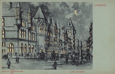 Law Courts, London (fargelitografi) av English School