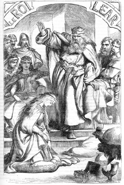 Le Roi Lear - (King Lear) - Illustrasjon i "" Works complete by William Shakespeare"" 1866 - Illustrasjonene og den generelle formen til denne utgaven er lånt fra Cassells illustrerte Shakespeare, utgitt i London av English School