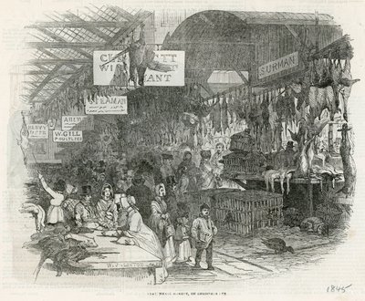Leadenhall Market på julaften, 1845 av English School