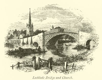 Lechlade-broen og kirken av English School
