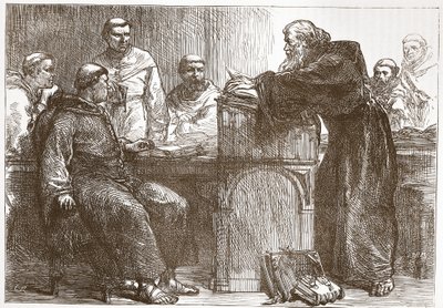 Lefevre foreleser ved Sorbonne, illustrasjon fra The History of Protestantism av James Aitken Wylie (1808-1890), pub. 1878 av English School