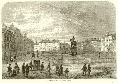 Leicester Square, ca 1750 av English School