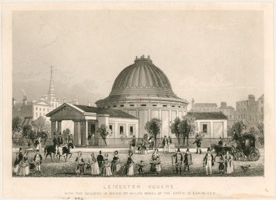 Leicester Square med bygningen der Mr Wylds modell av jorden er utstilt av English School
