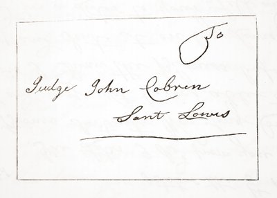 Brev fra Daniel Boone til dommer John Cobren, original datert 5. oktober 1809 (se også 619584) av English School