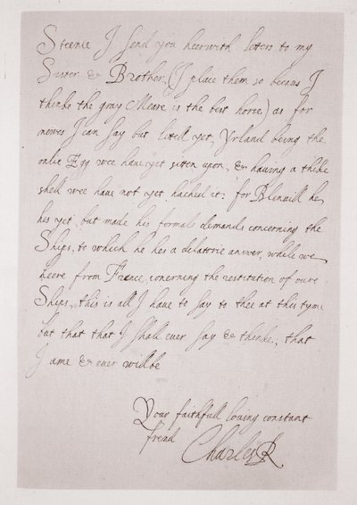 Brev fra Charles I til hertugen av Buckingham av English School