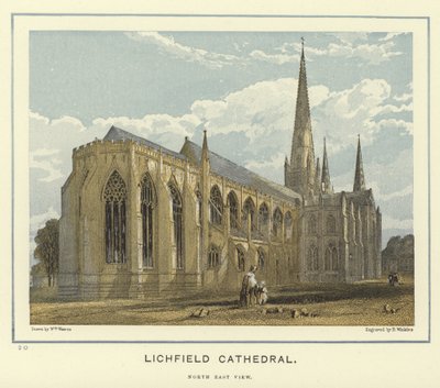 Lichfield Cathedral, utsikt mot nordøst av English School